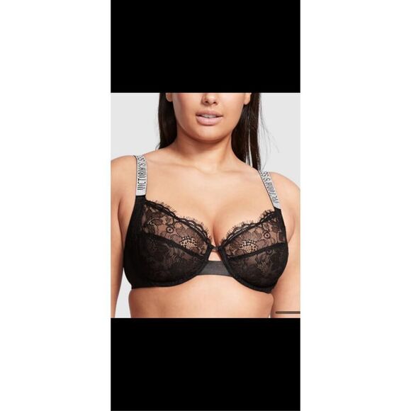 Very Sexy “The fabulous line” full coverage rhinestone strap lace bra. Red or Bl - Picture 12 of 13